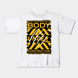 Body under construction patch design Kids T-Shirt